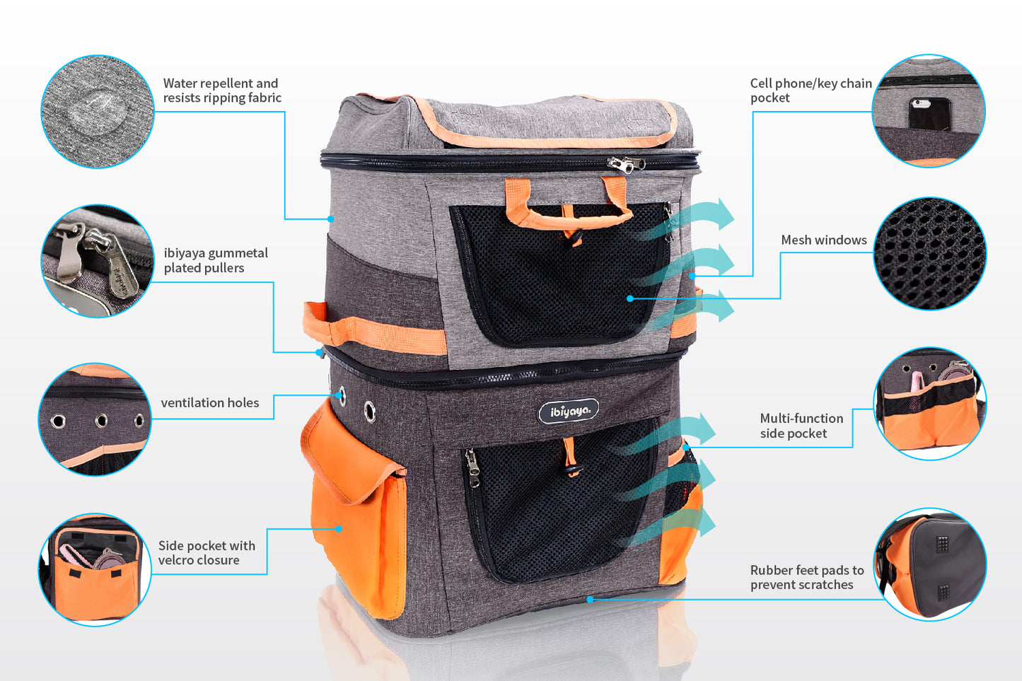 Ibiyaya Two-tier Pet Backpack