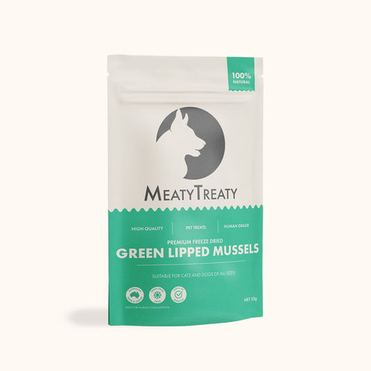 Meaty Treaty Freeze Dried New Zealand Green Lipped Mussels Cat & Dog Treats 50g