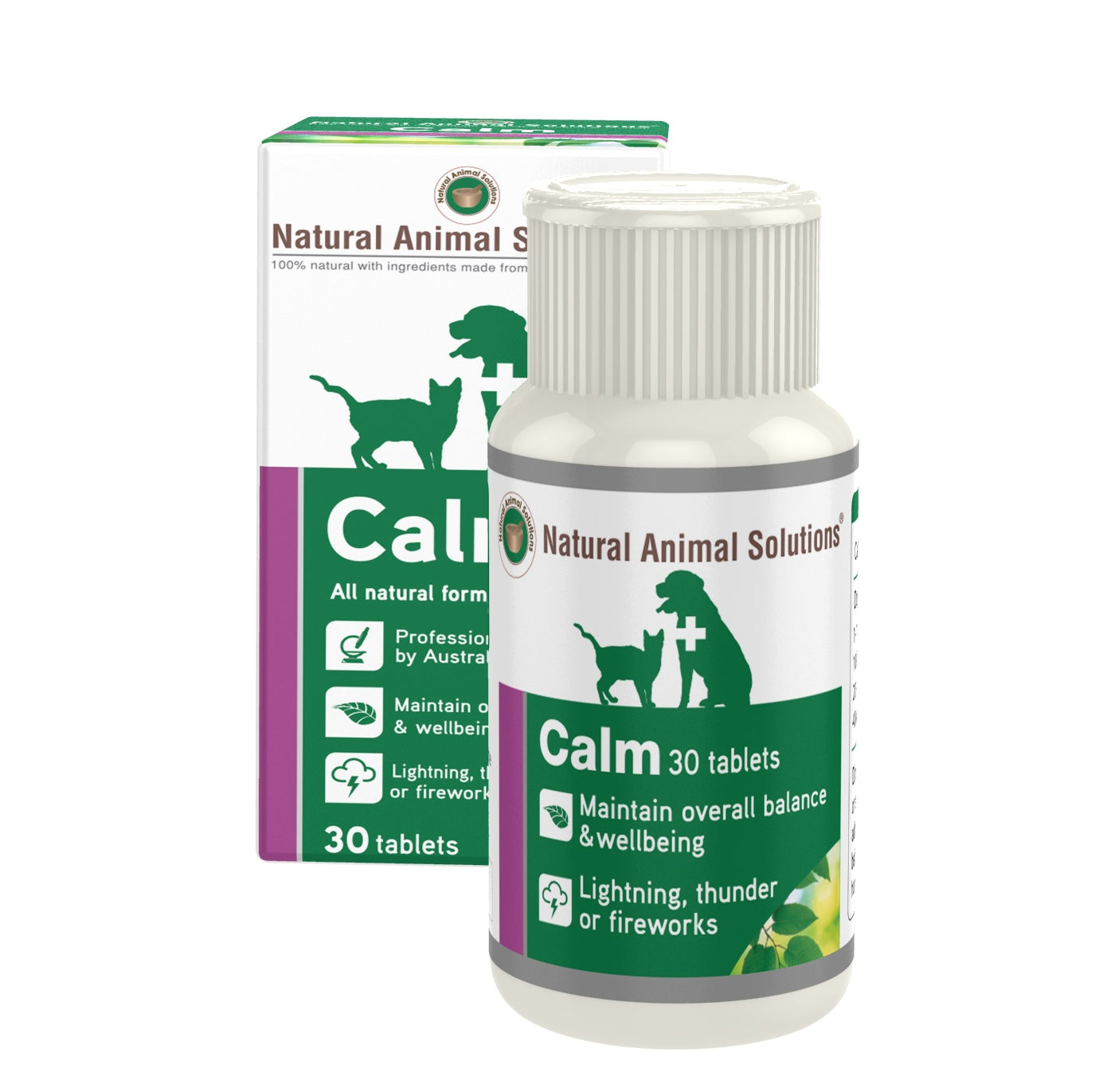 Natural Animal Solutions "Calm" Remedy for Cats & Dogs - 30 Tablets